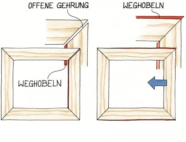 Trick für verschnittene Gehrung. Illustration: Willi Brokbals