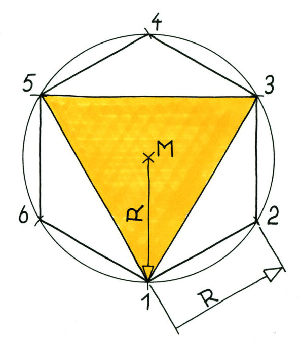 Dreieck aus Sechseck