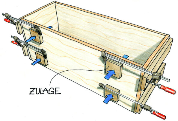 Lange Werkstücke – kurze Zwinge. Illustration: Willi Brokbals