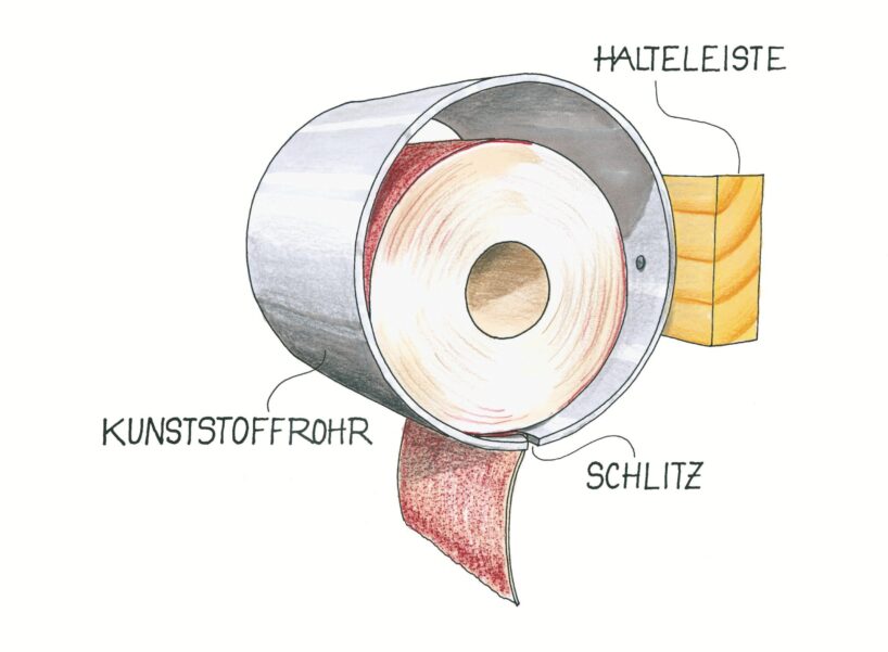 Rohrsystem für Schleifmittel. Illustration: Willi Brokbals