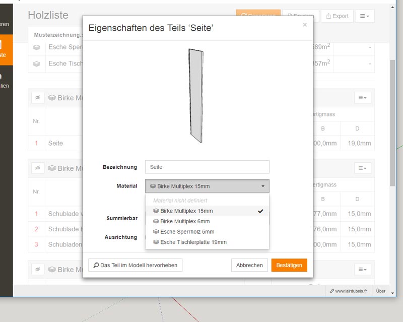 Weisen Sie allen Materialien Eigenschaften zu.