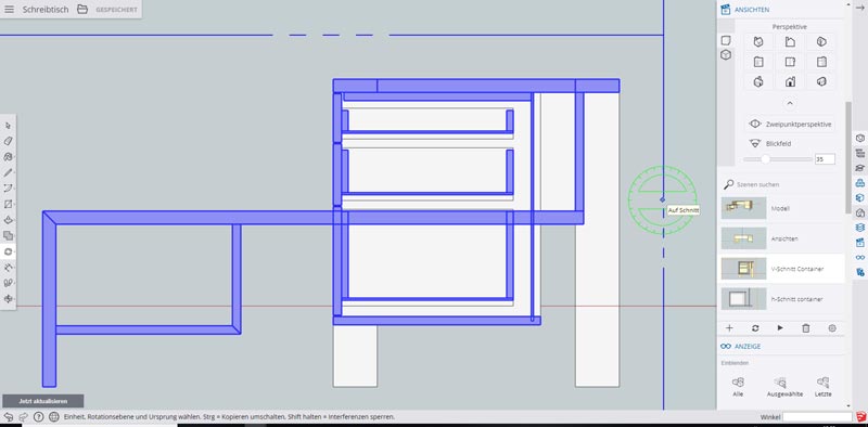 Schnitte kann SketchUp- Free nicht wirklich.