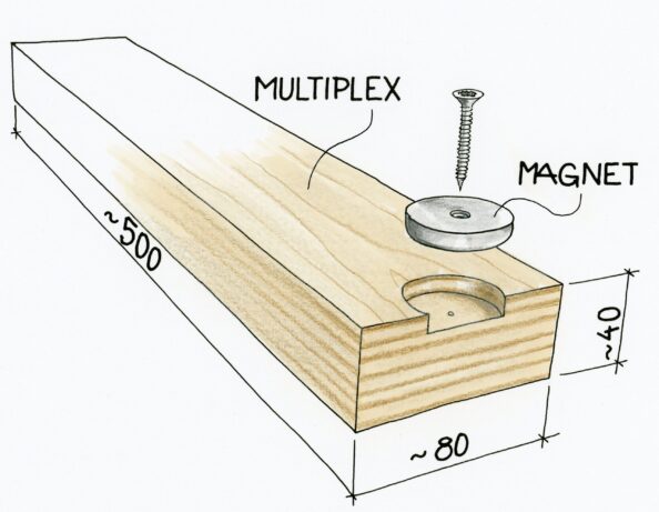 Ein Magnet hilft beim Messerwechsel