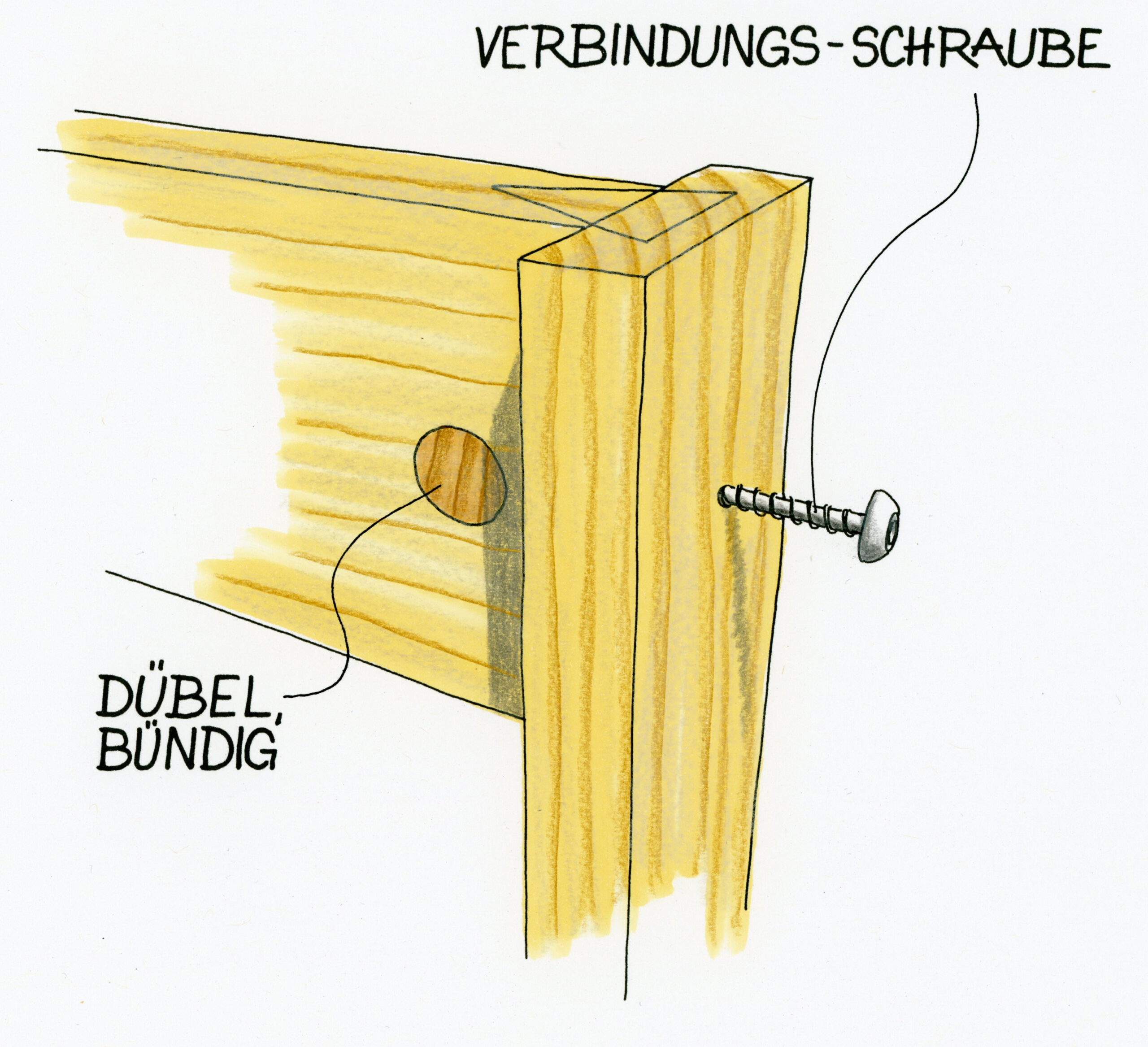 Eine Quermutter bietet Halt in der Spanplattenkante.