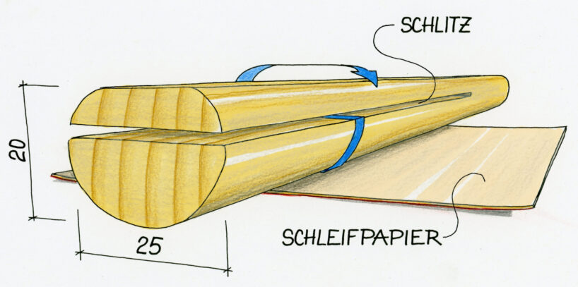 Schleifpapierfeile aus einer Leiste und Schleifpapier selbst herstellen