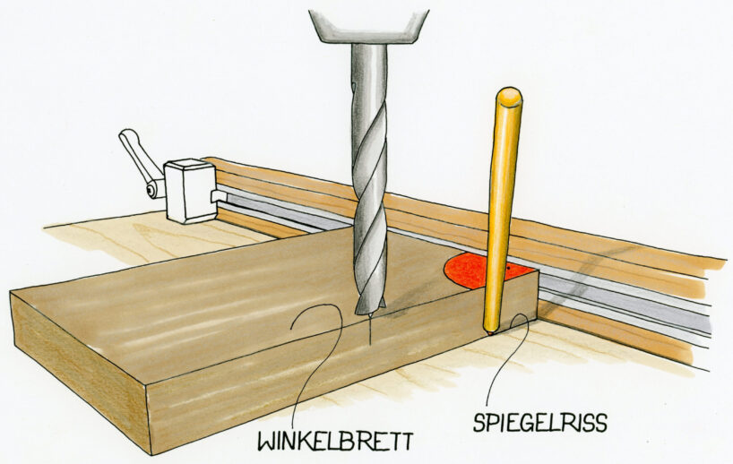 Bohranschlag mit T-Nut