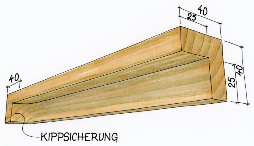 Stabile Helfer zum Verleimen von Gehrungen lassen sich sehr gut aus Nadelholz auf Vorrat erstellen.